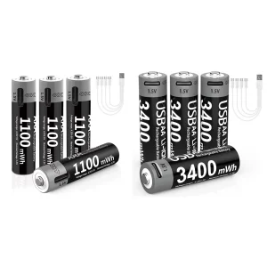 AAA and AA Rechargeable Batteries USB Lithium